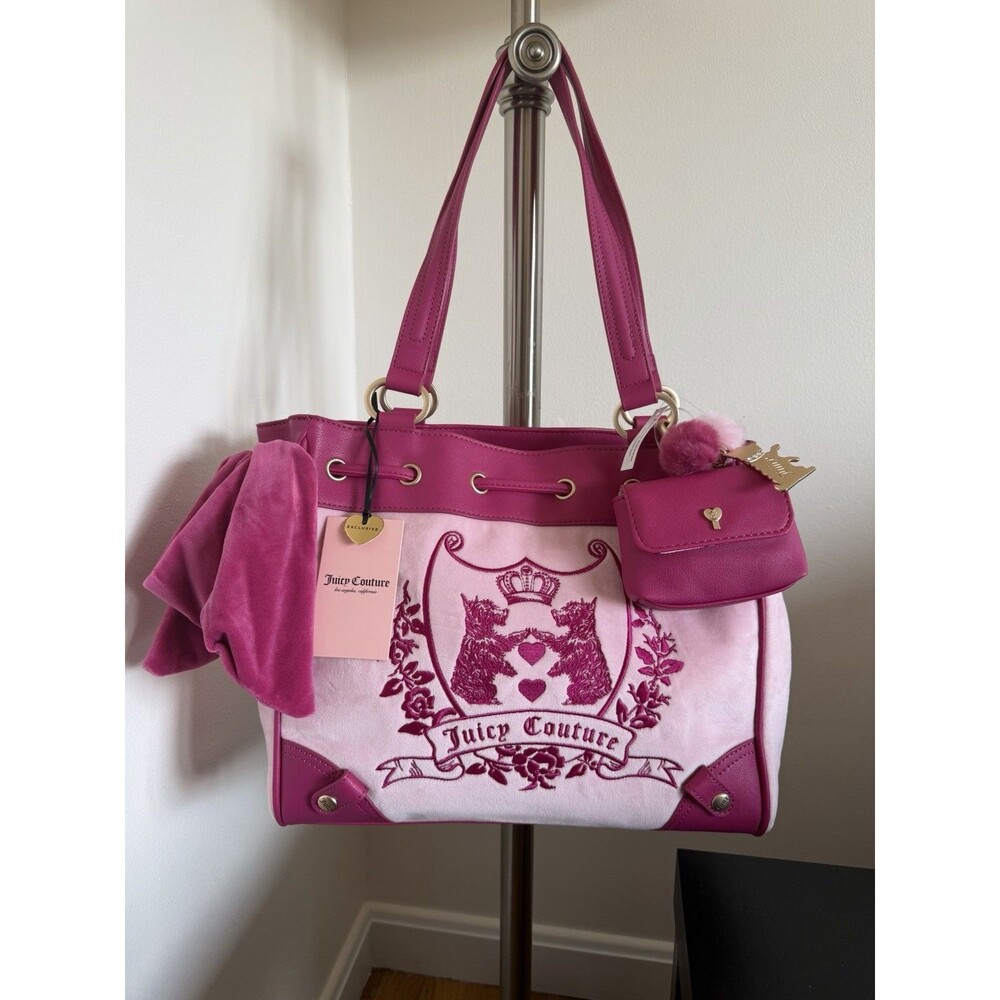 Juicy Couture New Love Chapter Tote daydreamer Bag Purse Pink Flamingo NWT